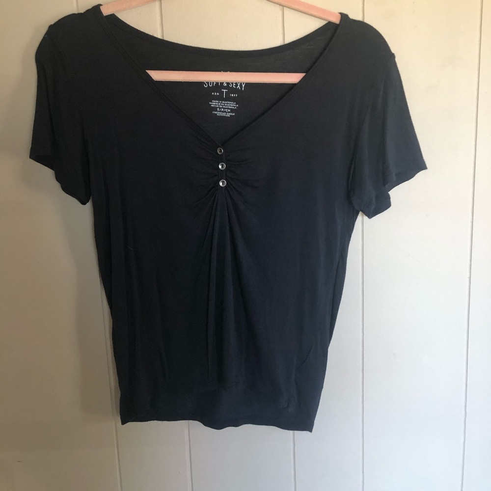 black v-neck t-shirt